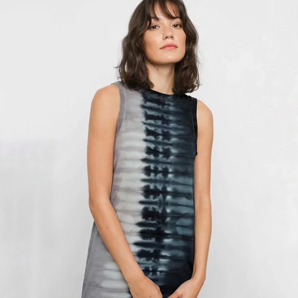 Rails Tip Dye Midi Tank Dress In Black Navy Dip Dye Size Large - Picture 2 of 14